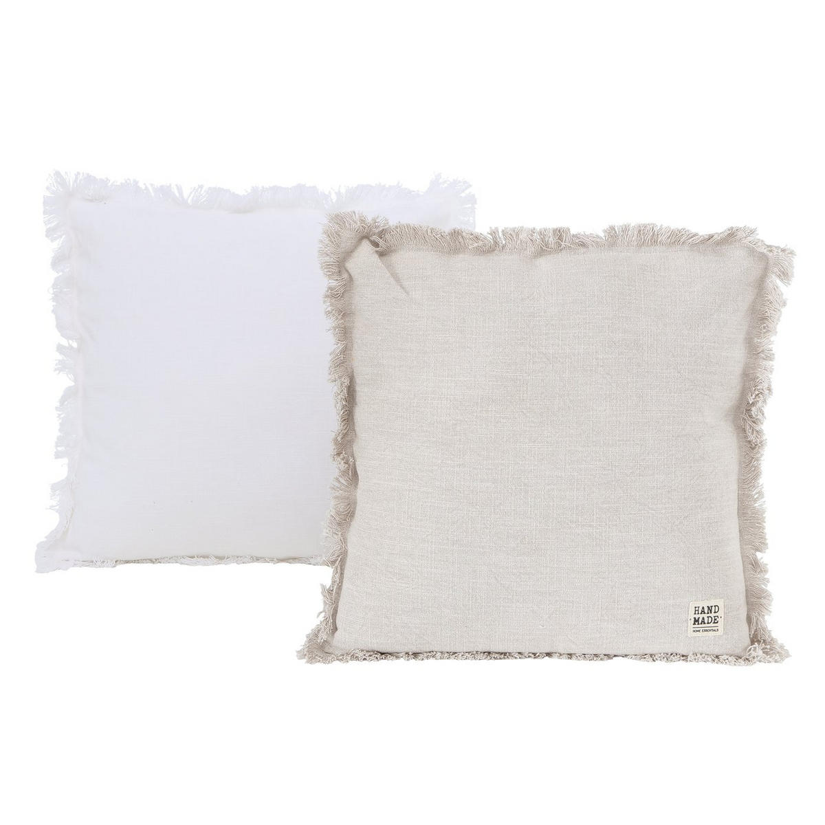 DEKOKISSEN aus Baumwolle Lenea 45/45/4 cm - Weiß, Naturmaterialen (45/45cm) - Boltze Home
