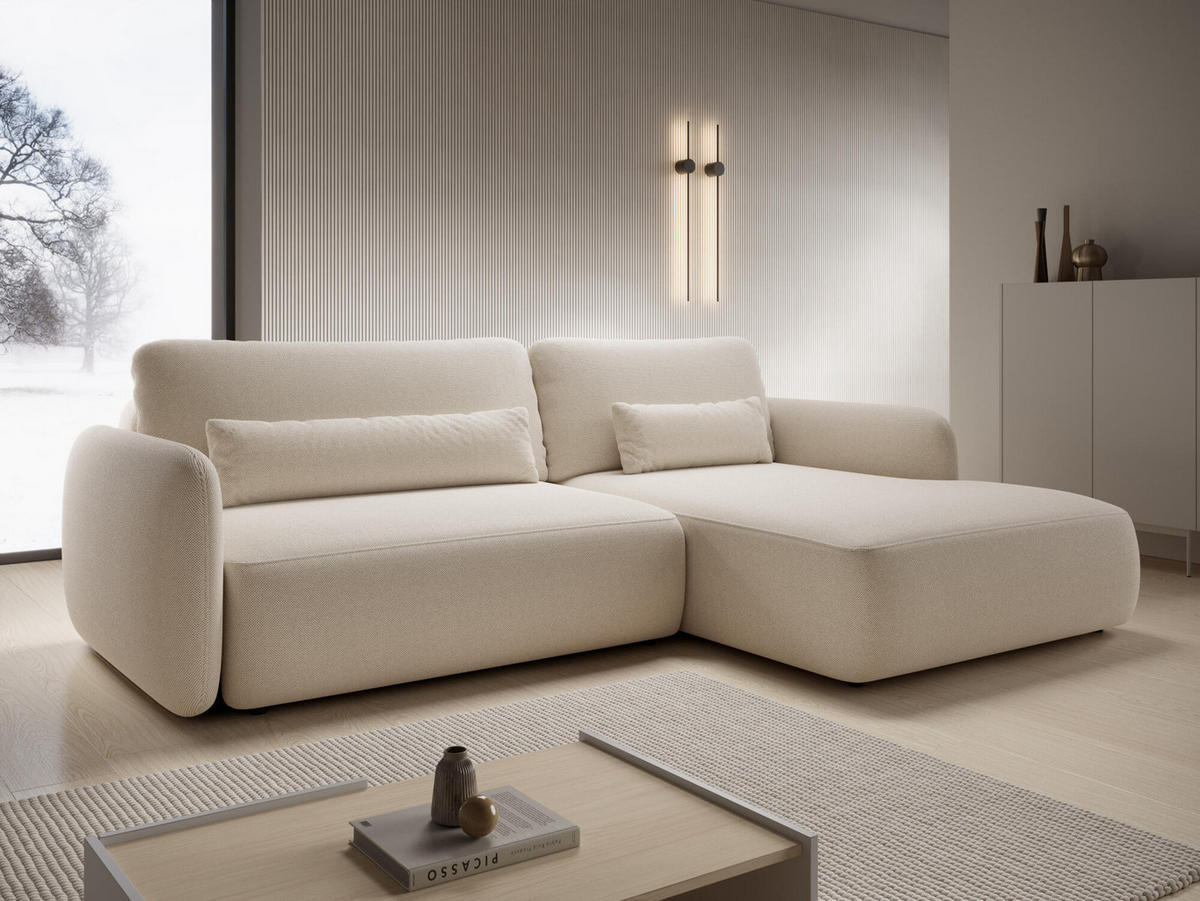 ECKSOFA MOSSA Beige 243x163x87 cm - Beige, Textil (243/163cm) - FURNLUX