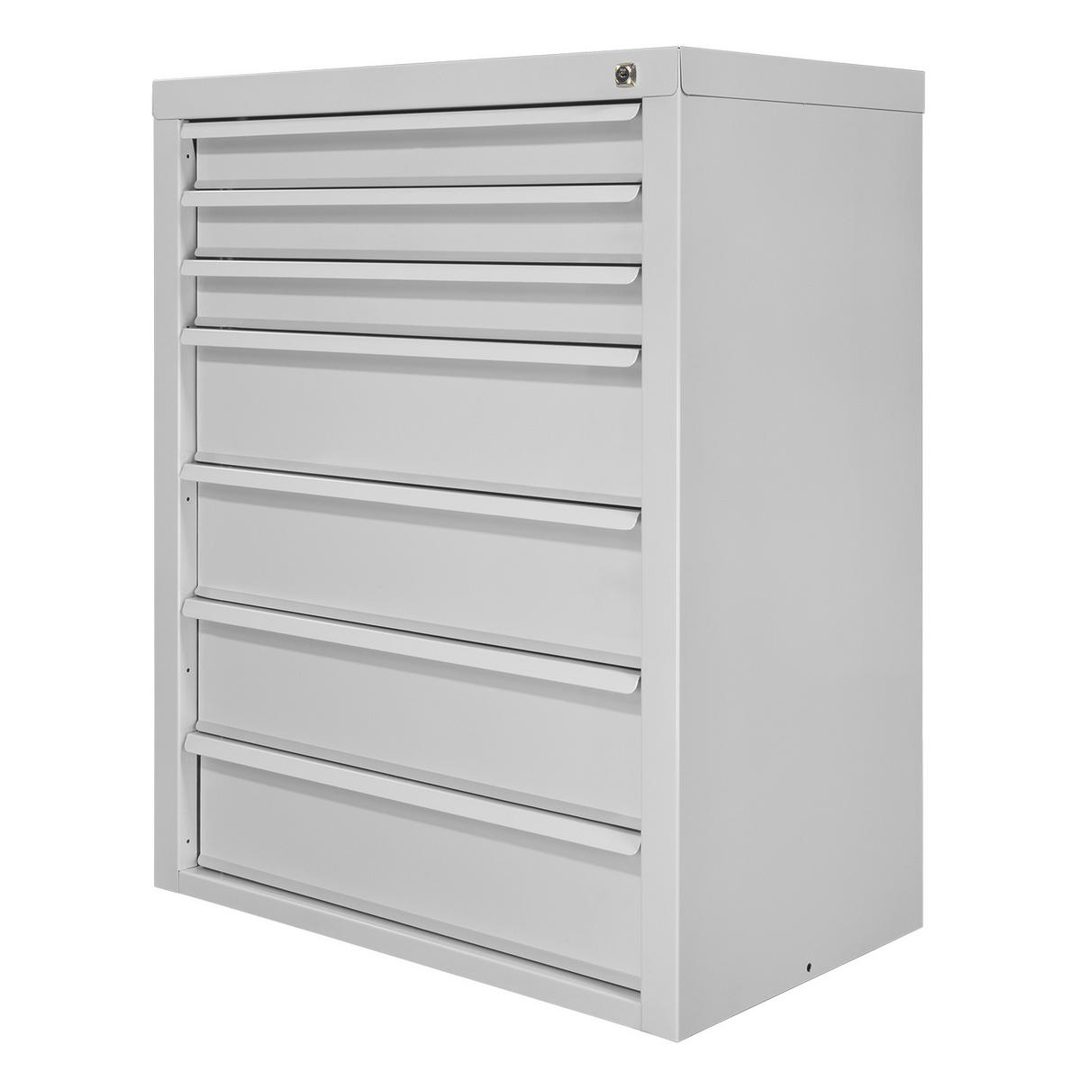 SCHUBLADENSCHRANK Kobra mit 7 Schubladen 90x70x43,5cm Lichtgrau - Grau, Metall (70/90/44cm) - PROREGAL