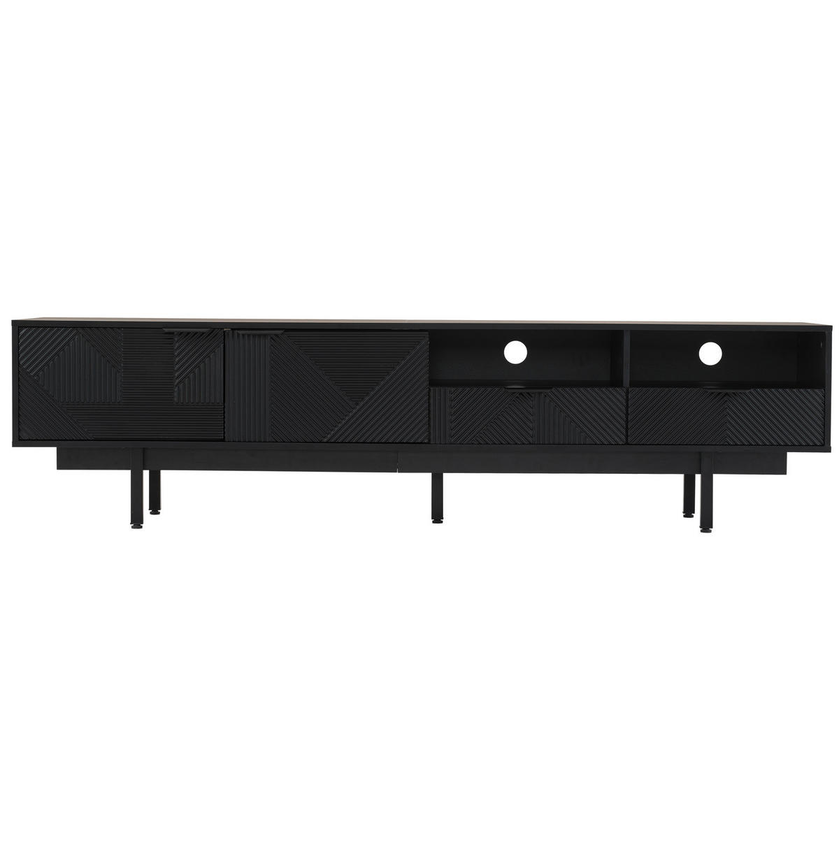 TV-ELEMENT mit Stauraum 200 x 40 x 51 cm Schwarz - Schwarz, Holzwerkstoff (40/51/200cm) - Beauniv