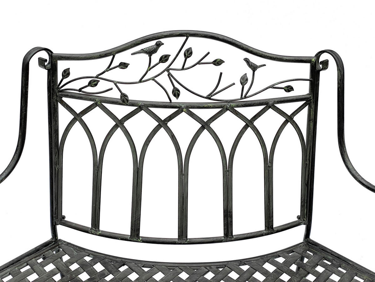 GARTENBANK Halbrund aus Metall Braun 125 cm 96002 - Braun, Metall (125/96.5/66cm) - DanDiBo