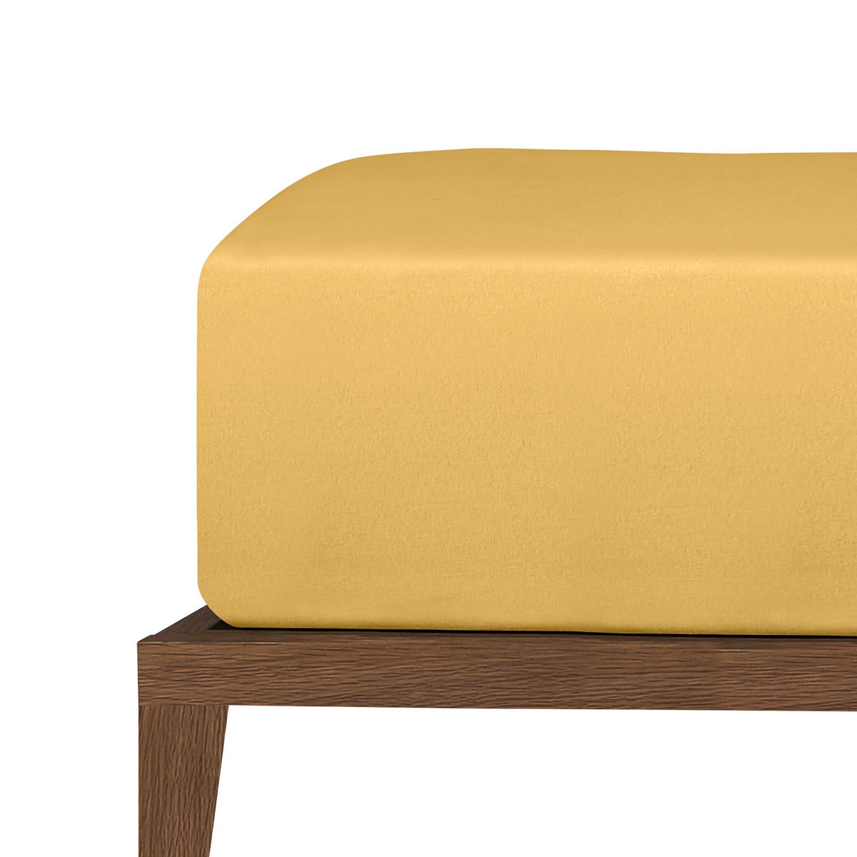 SPANNBETTLAKEN New Jersey - Edeljersey - 150 x 200 cm - Senf - Hellbraun, Textil (150/200cm) - Uncover by Schiesser