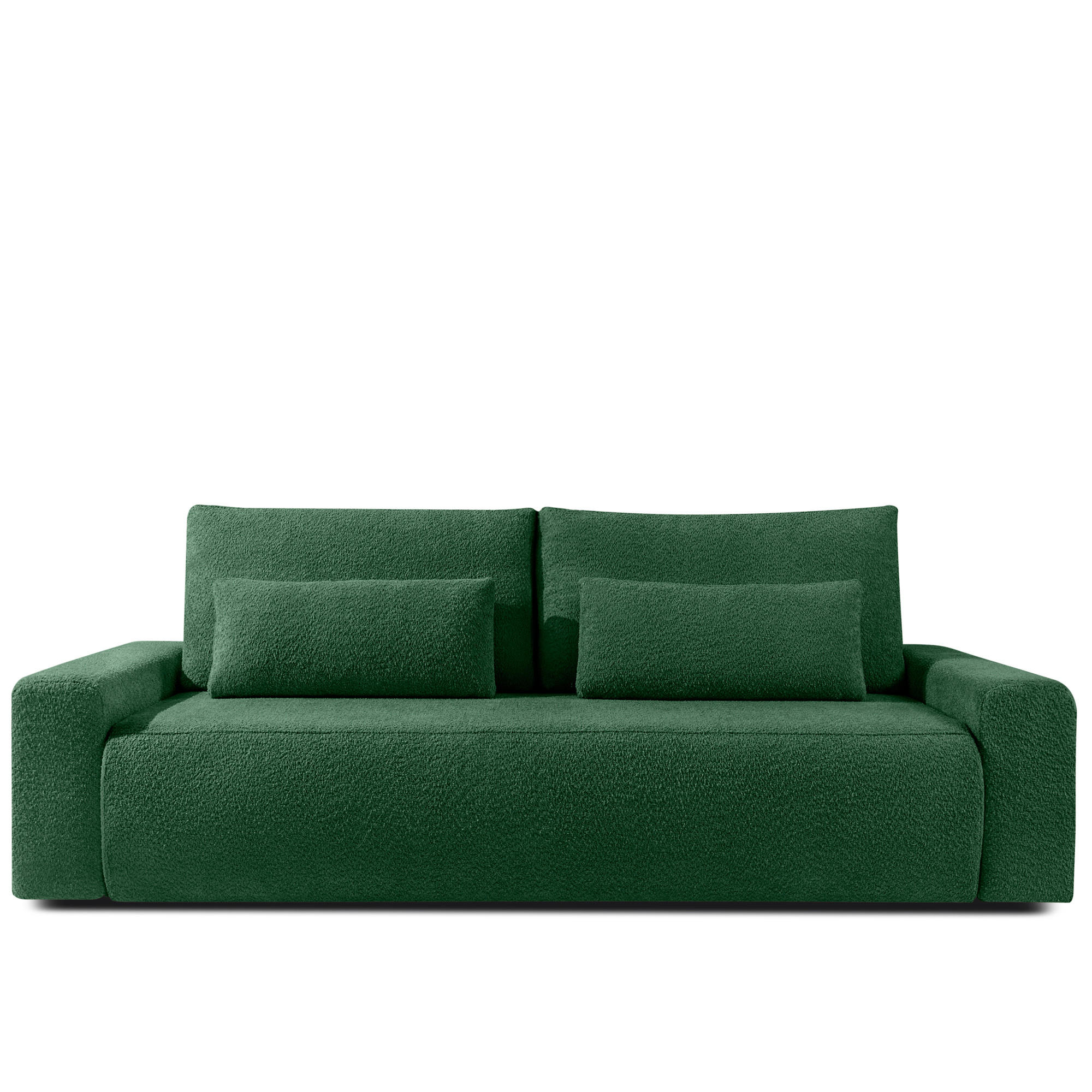 3-SITZER SCHLAFSOFA MOLLIS, Bouclé, Dunkelgrün - Dunkelgrün, Holz/Holzwerkstoff (250/93/108cm) - KONSIMO®