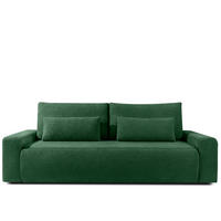 3-SITZER SCHLAFSOFA MOLLIS, Bouclé, Dunkelgrün - Dunkelgrün, Holz/Holzwerkstoff (250/93/108cm) - KONSIMO®