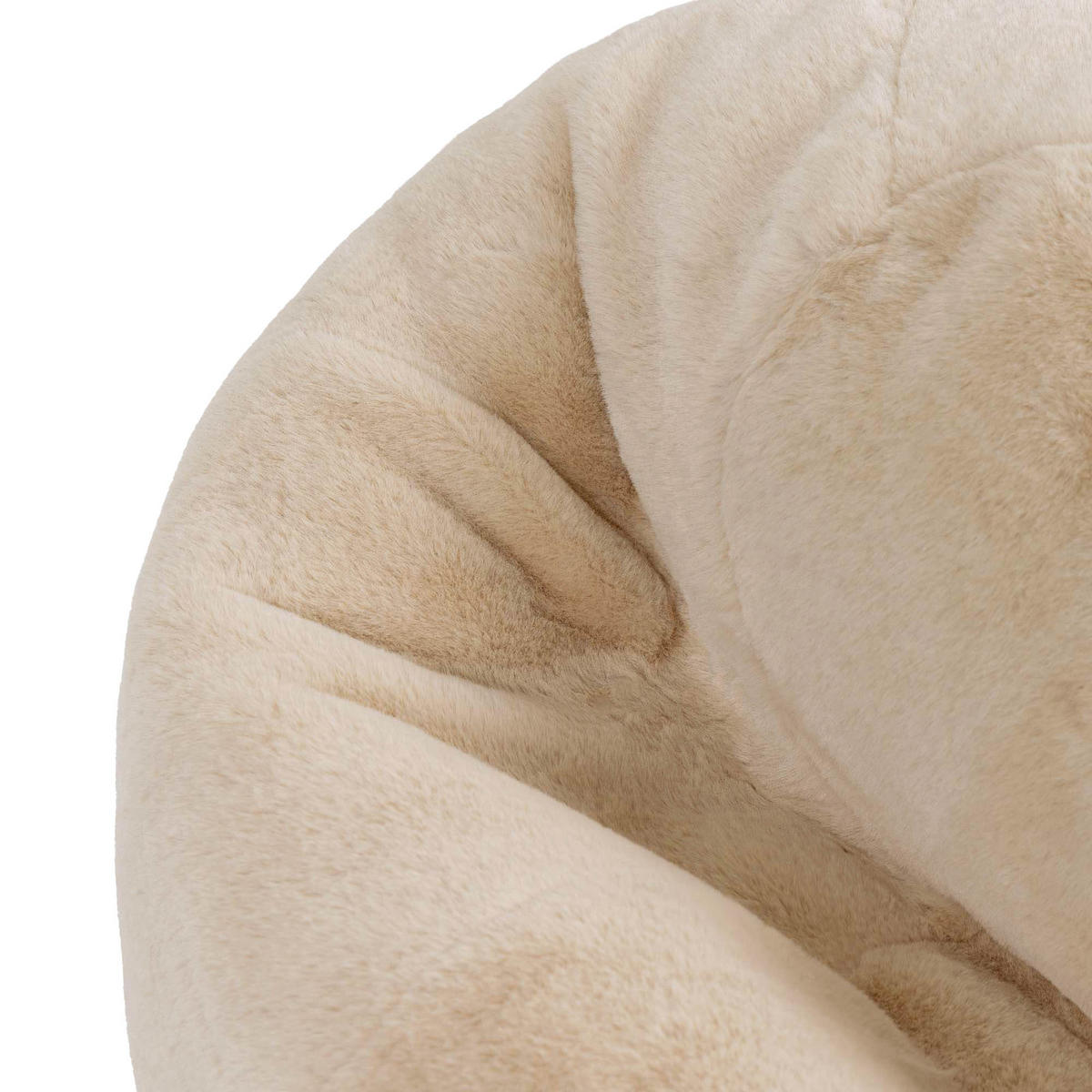 SITZSACK Kingston Kaninchenkunstfell - Beige, Textil (85/50/85cm) - icon