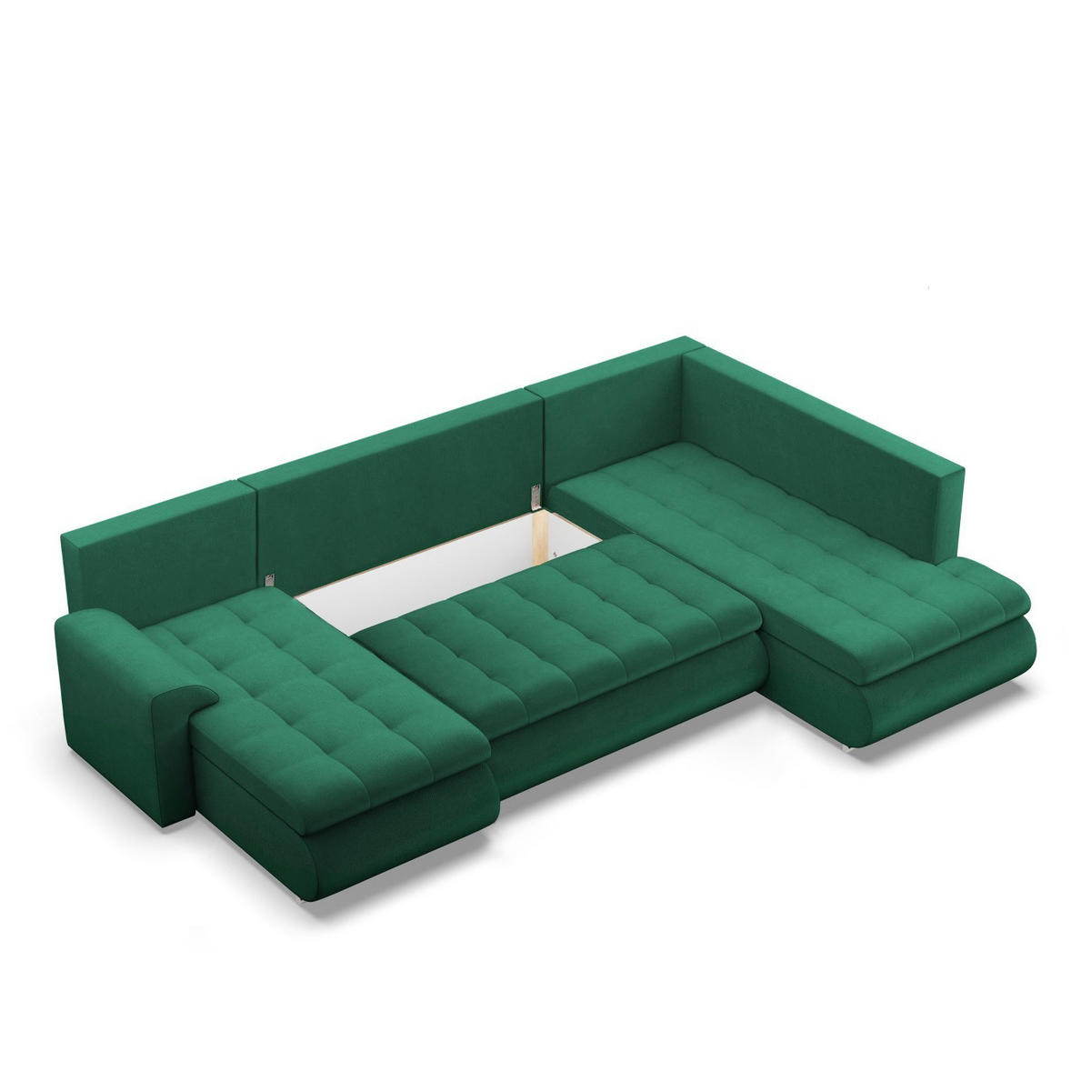 U-SOFA MIT SCHLAFFUNKTION FORESTA, Dunkelgrün - Dunkelgrün, Textil (300/89/200cm)