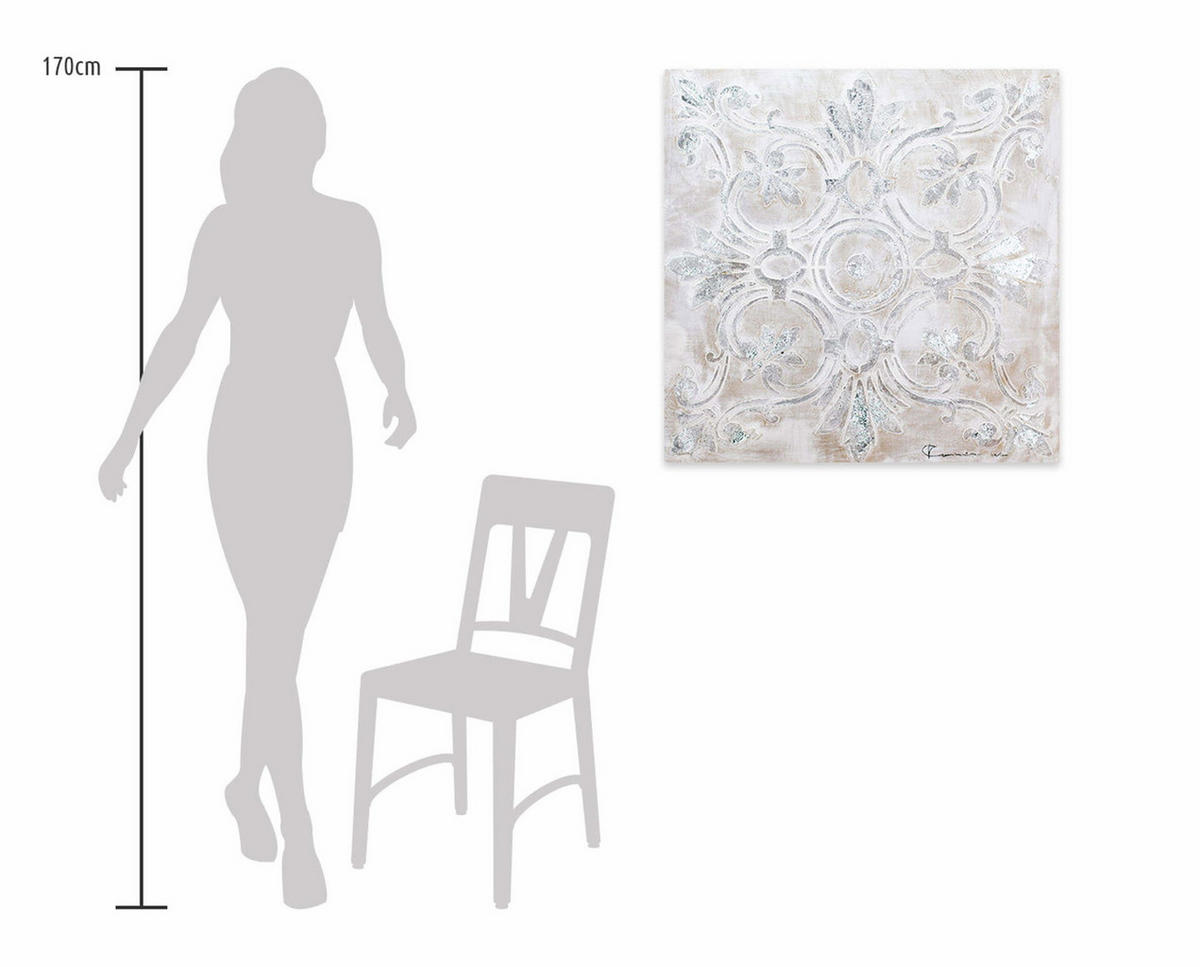 ACRYLBILD HANDGEMALT 80/80 cm - Grau, Holz/Textil (1.56/80cm) - KUNSTLOFT