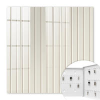 SCHLÜSSELBOX Weiß 30x30 cm – Türöffnung nach rechts - Vertikale Streifen - Beige, Metall (30/30/5cm) - TULUP