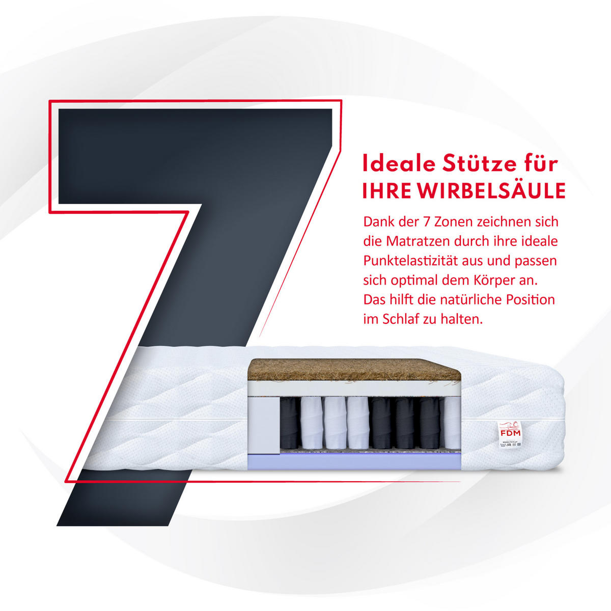 TASCHENFEDERKERNMATRATZE Voyager 24 cm - Weiß, Textil (90/200cm) - FDM