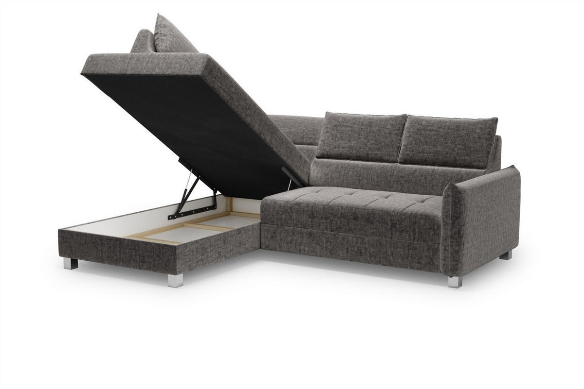 ECKSOFA Marno - Schieferfarben, Holzwerkstoff/Textil (260/200cm) - Fun Möbel