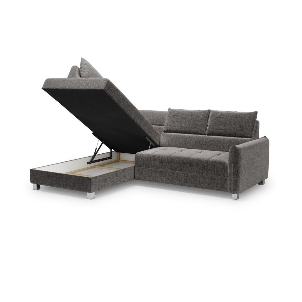 Thumbnail - Fun Möbel Ecksofa, Schiefer, Textil, Ottomane links, 260x200 cm, Wohnzimmer, Sofas & Couches, Wohnlandschaften, Ecksofas