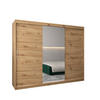 SCHWEBETÜRENSCHRANK 200/250/62 3-türig - Silberfarben/Eiche Artisan, Holz/Kunststoff (250/200/62cm) - MÖBEL KRYSPOL