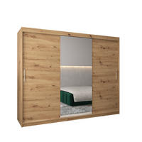 SCHWEBETÜRENSCHRANK 200/250/62 3-türig - Silberfarben/Eiche Artisan, Holz/Kunststoff (250/200/62cm) - MÖBEL KRYSPOL