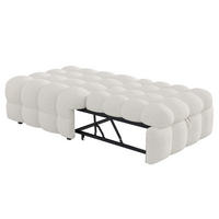 SCHLAFSOFA 2-in-1 aus Teddy-Stoff, ausziehbar, 183/76/42 cm, Beige - Beige, Textil (76/42/183cm) - Redom