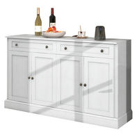 SIDEBOARD 150/40/86 cm antikweiß aus Holzwerkstoff mit 4 Türen - Weiß, Holzwerkstoff (150/86/40cm) - OKWISH