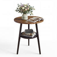 BEISTELLTISCH Rund Nussbaumoptik 55 cm - Braun, Holzwerkstoff (39.4/39.4/55cm)