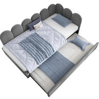 AUSZIEHBETT 90/200 cm aus Samt in Grau mit Lattenrost - Grau, Textil (90/200cm) - Flora Grace