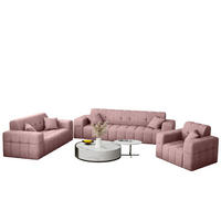 SITZGARNITUR 3+2+1 NIMES Stoff Perfect Harmony Rosa - Rosa, Holz/Textil (245/82/92cm) - Kaiser Möbel