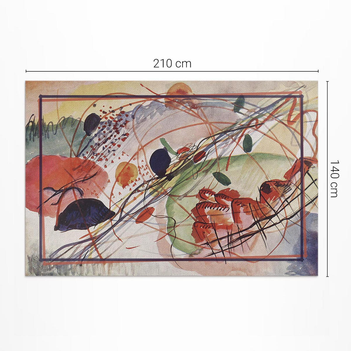 TEPPICH 140x210 cm Buntes Aquarell nach Wassily Kandinsky - Multicolor, Kunststoff (140/210cm) - Wallfluent
