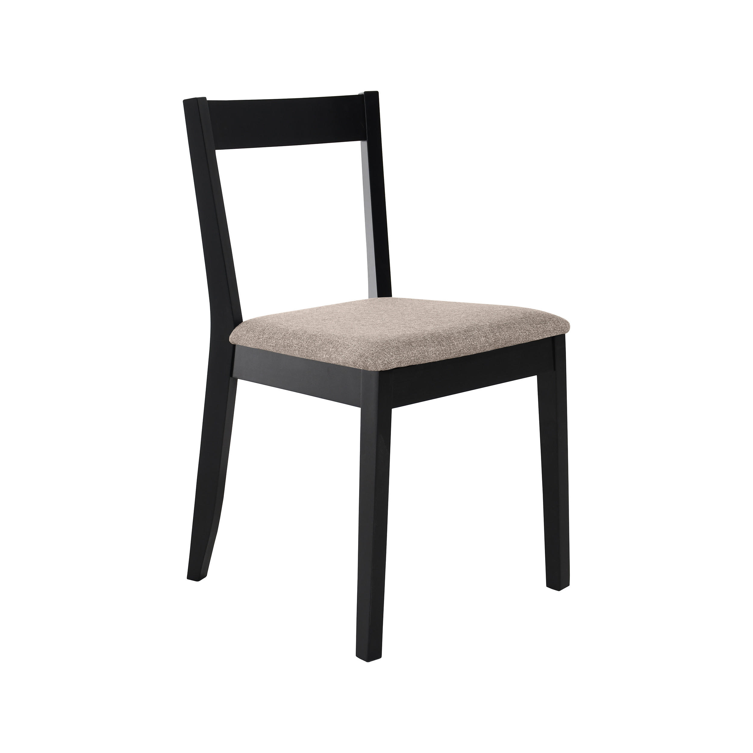 STUHL Moden mit schwarzen Holzbeinen, Polsterstuhl, Beige - Beige/Schwarz, Holz (45/84/45cm) - Beautysofa