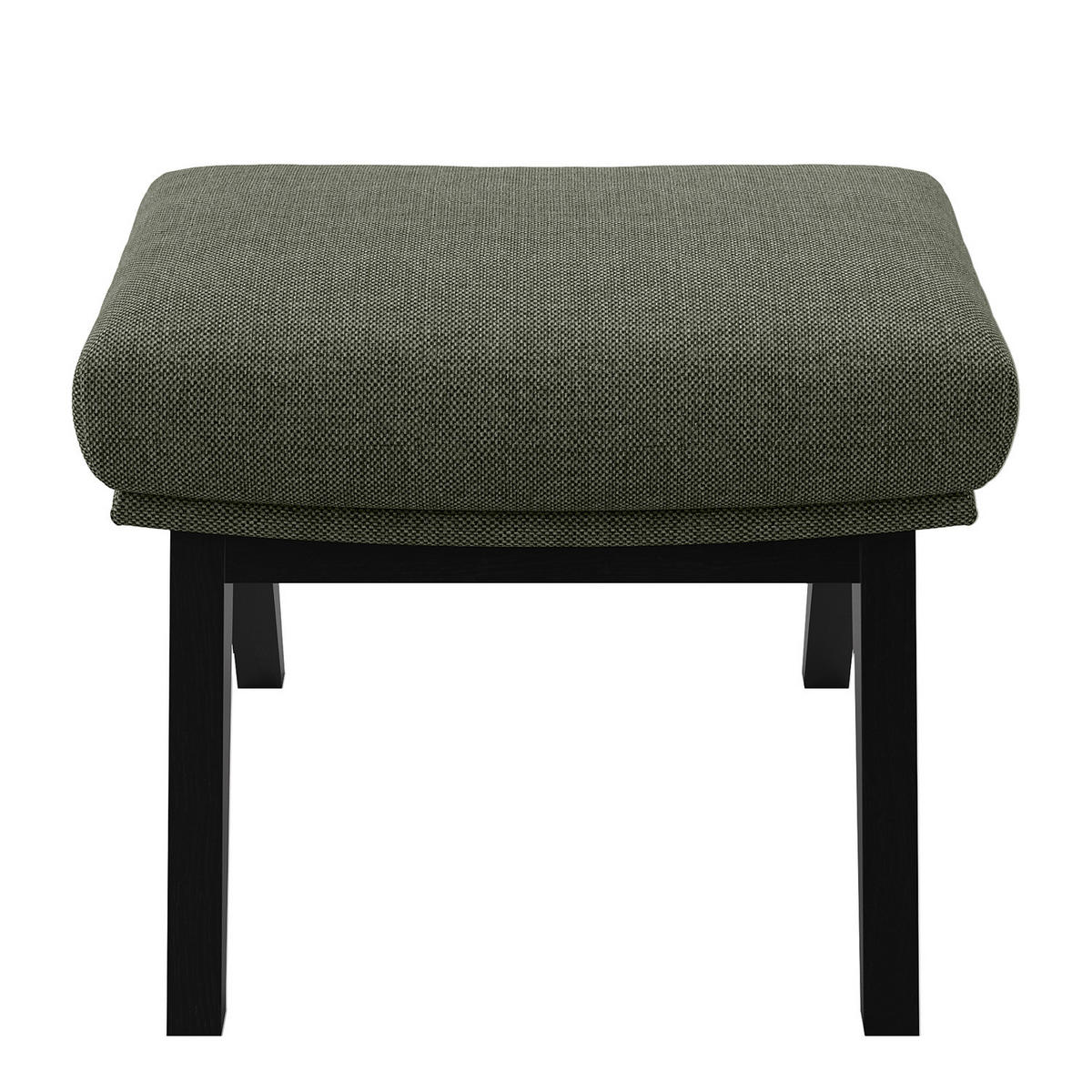 HOCKER mit Holzfüßen - Schwarz/Grau, Birkenholz/Textil (54/41/41cm) - home24