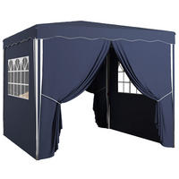 FALTPAVILLON, Beige, Stahl, Polyesterstoff - Blau, Metall (297/286/297cm) - Outsunny