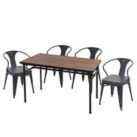 ESSZIMMER-SET Schwarz, Grau - Schwarz/Grau, Holz (120/115/70cm) - MCW