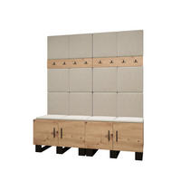 GARDEROBEN-SET 196/168/45,6 - Creme/Schwarz, Holz/Kunststoff (168/196/45.6cm) - Abiks Möbel