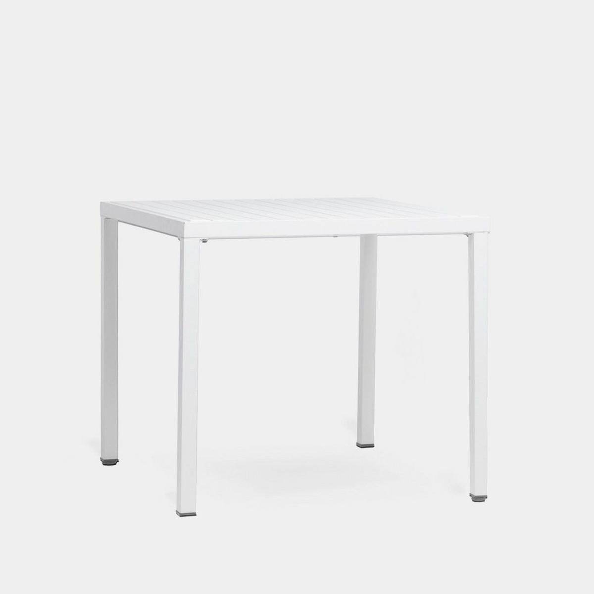 GARTEN-SET mit Tisch und 4 stapelbaren Stühlen in Weiß Zira - Weiß, Kunststoff - Klast Home