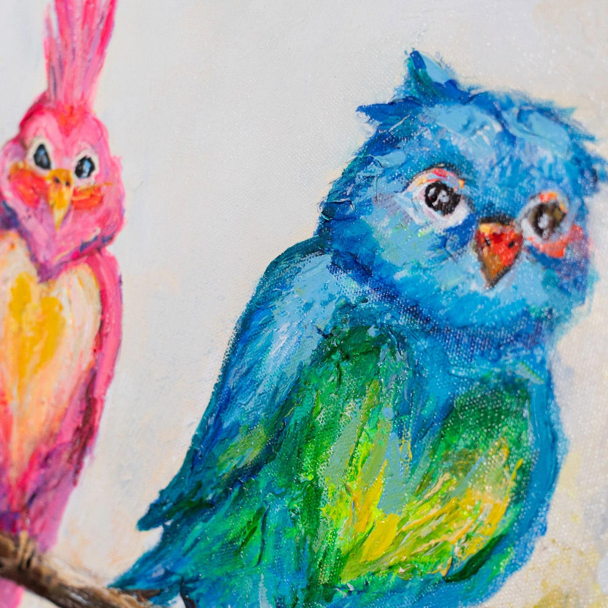 GEMÄLDE Vogelgesellschaft Schattenfugenrahmen Beige 70x50 cm - Beige, Holz (70/50cm) - YS-art gallery