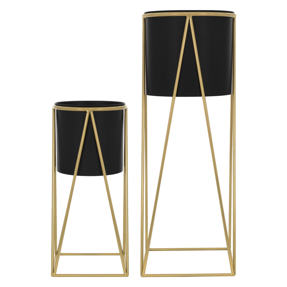 BLUMENSTÄNDER 2er Set - Goldfarben, Metall (25/25/71cm) - ML-DESIGN