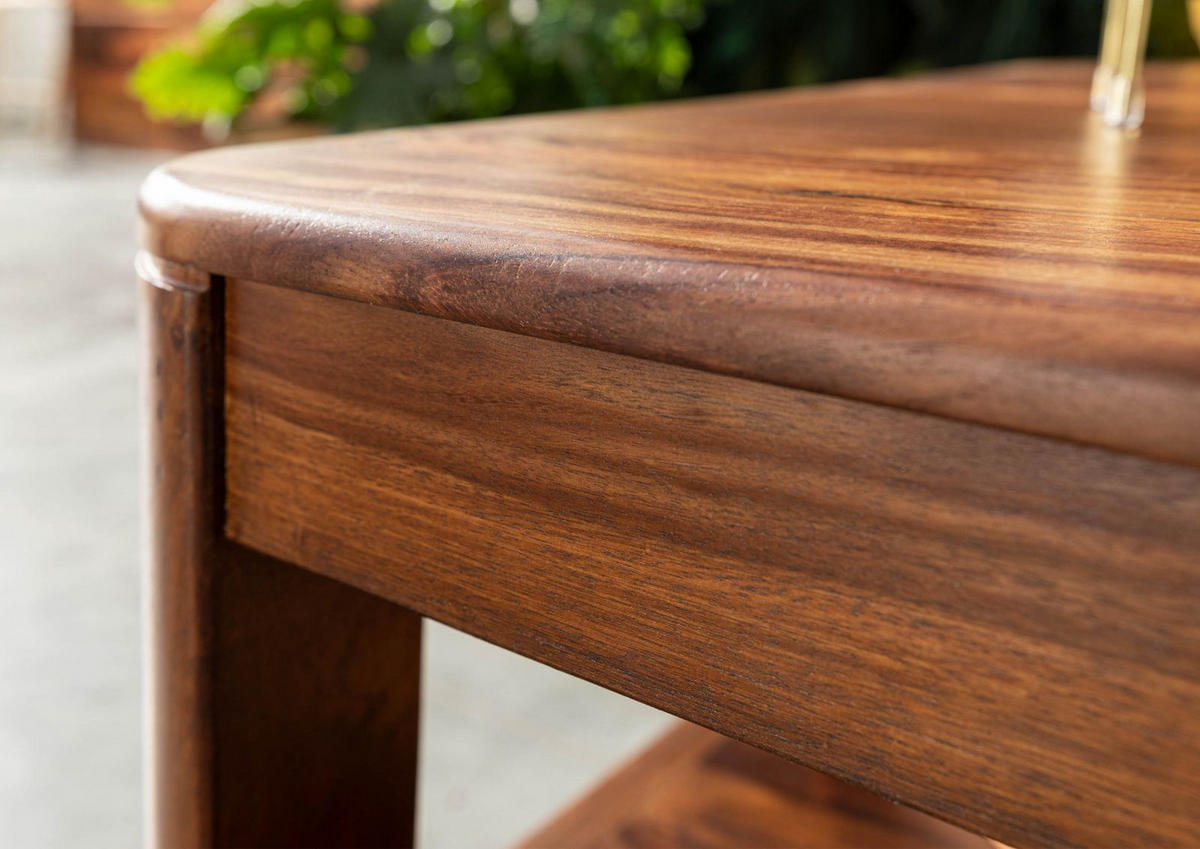 COUCHTISCH Sheesham 120x70x45 walnuss gewachst TORONTO #205 - Walnussfarben, Holzwerkstoff (70/120/45cm) - Massivmoebel24