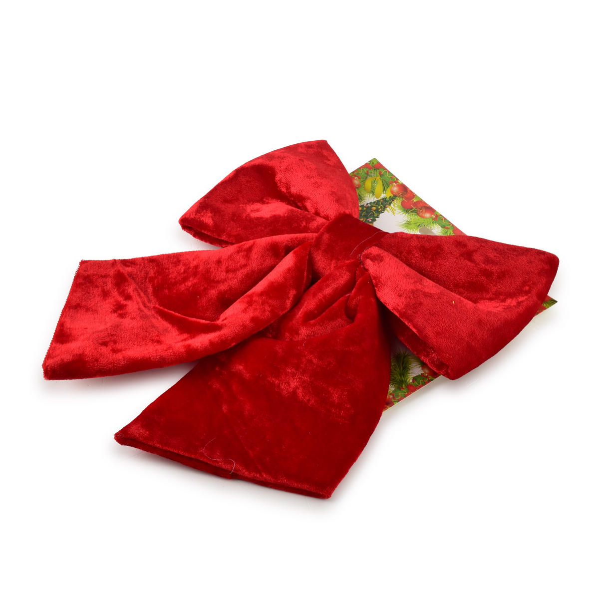WEIHNACHTSSCHLEIFE Santa Lila Rot Samt - Rot, Textil (20/24/20cm) - Mondex
