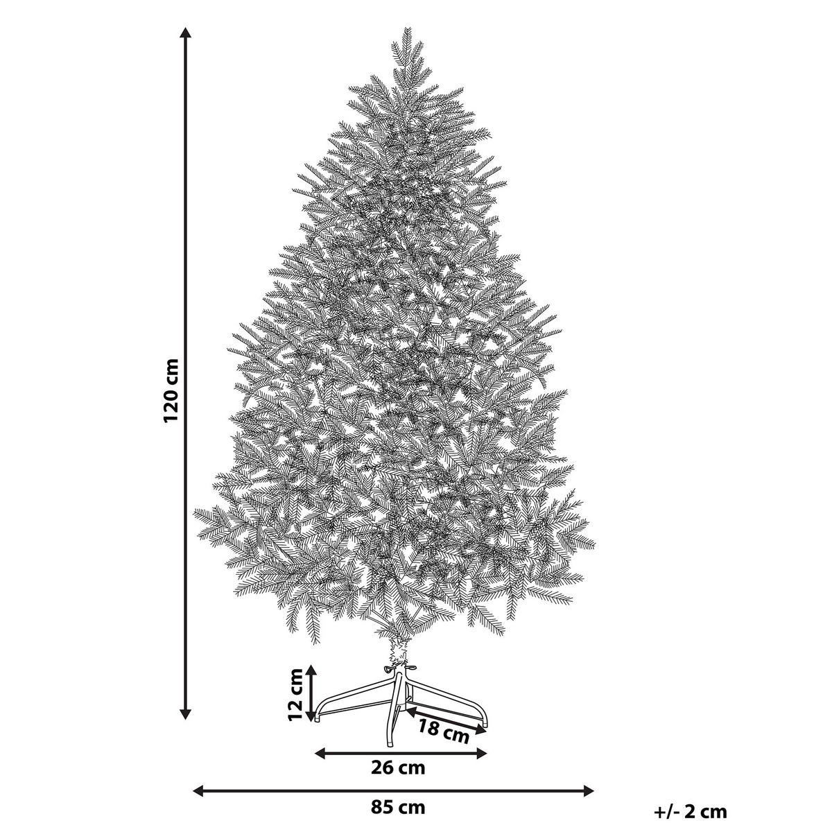 WEIHNACHTSBAUM 120 cm Grün Huxley - Grün, Kunststoff (120cm) - Beliani