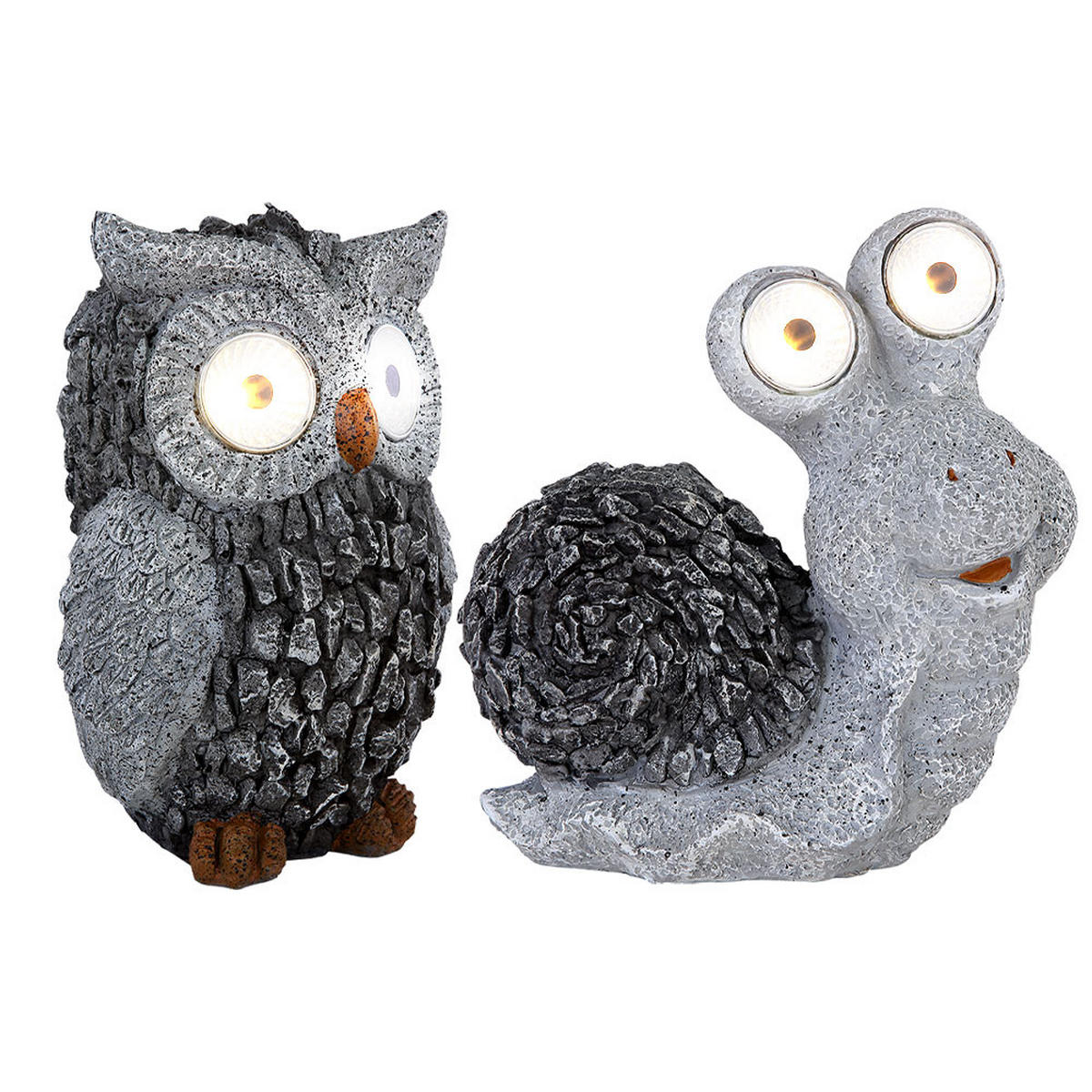 LED AUSSENLEUCHTE Eule Schnecke Grau - Grau, Kunststoff (19.5/10.5/20cm) - Globo Lighting