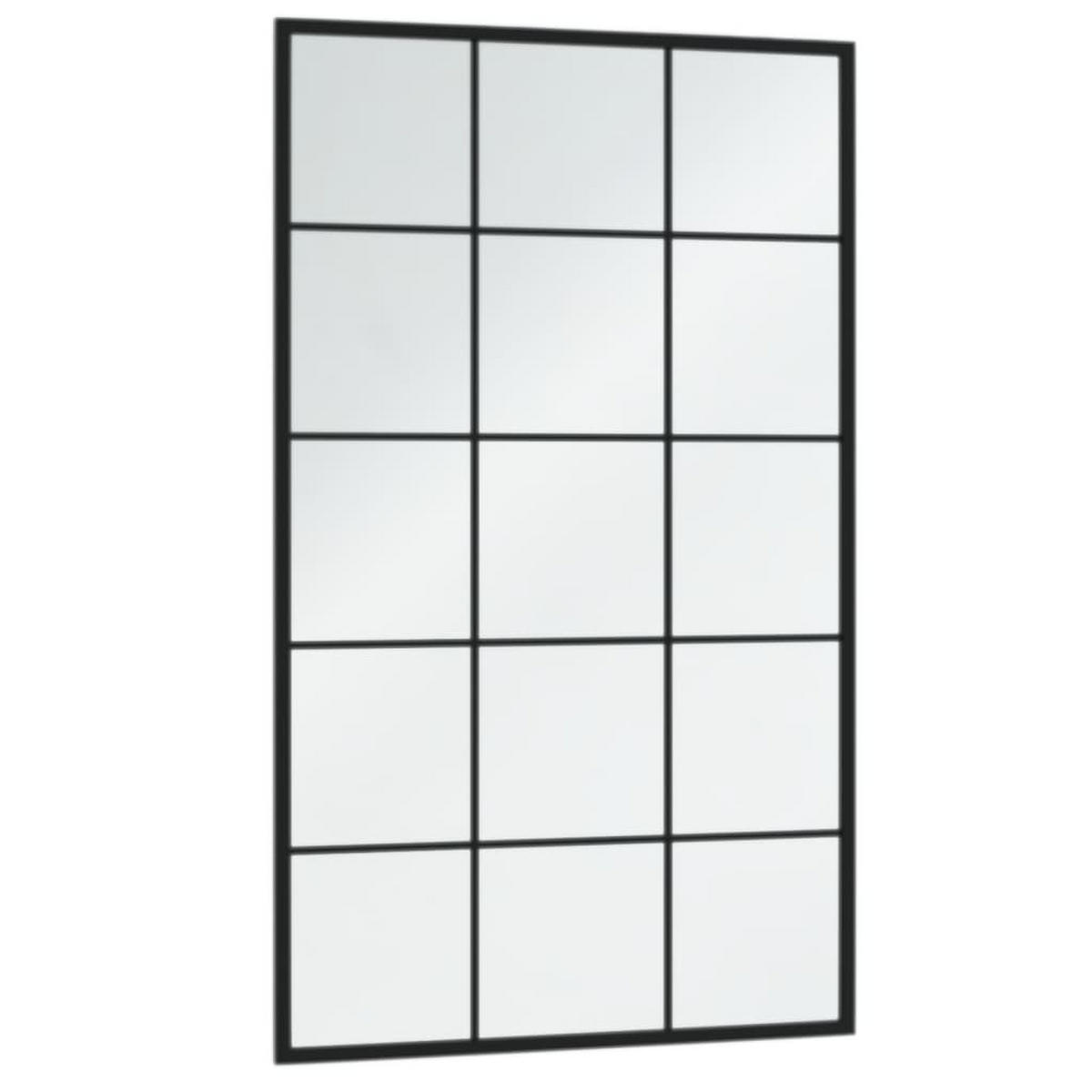 WANDSPIEGEL 6 Stk. Schwarz 100x60 cm Metall - Schwarz, Metall (180/200/200cm) - furnicato