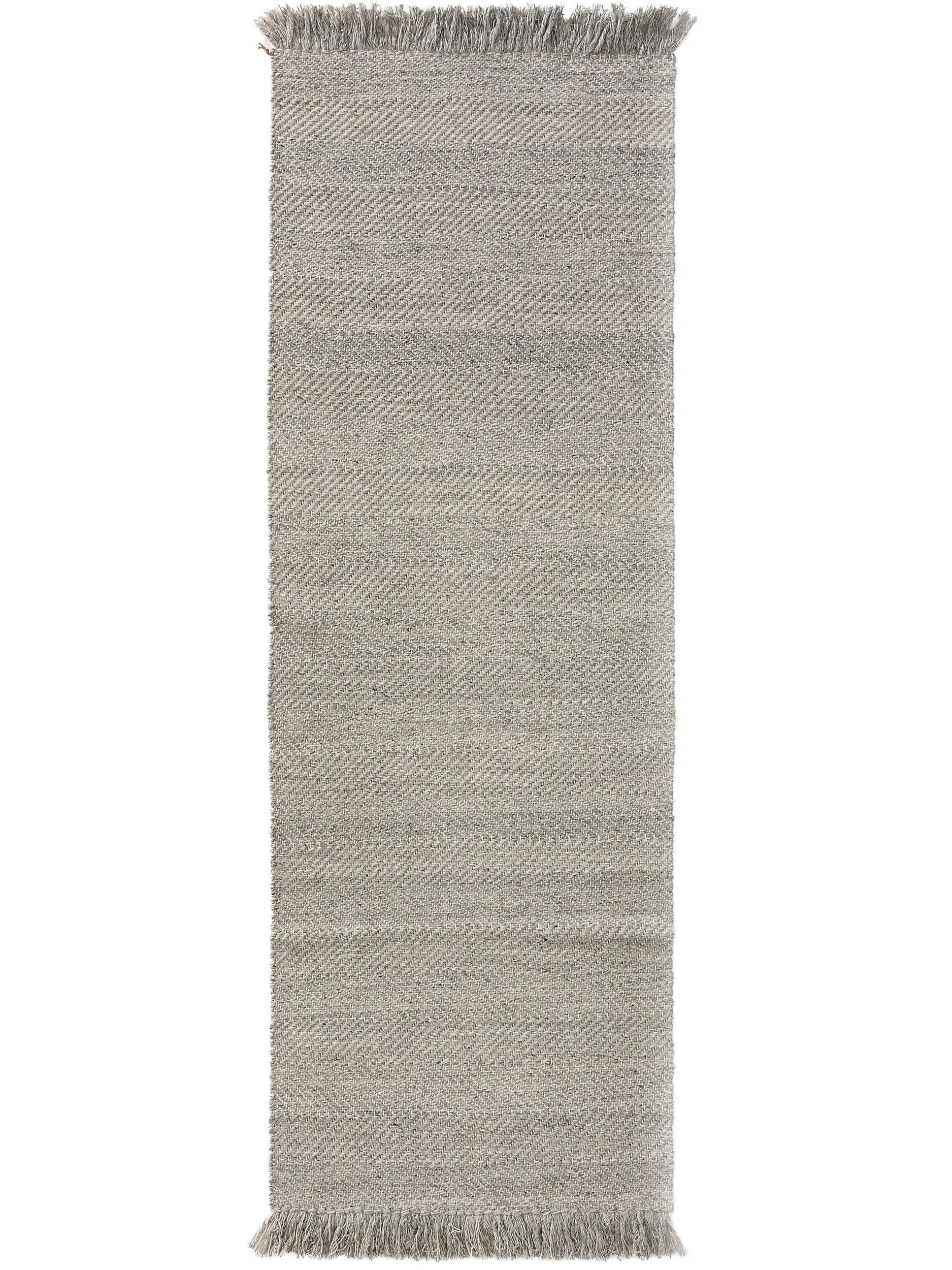 WOLLTEPPICH-LÄUFER Lars Hellgrau 70x200 cm - Hellgrau, Textil (70/200cm) - benuta Pure
