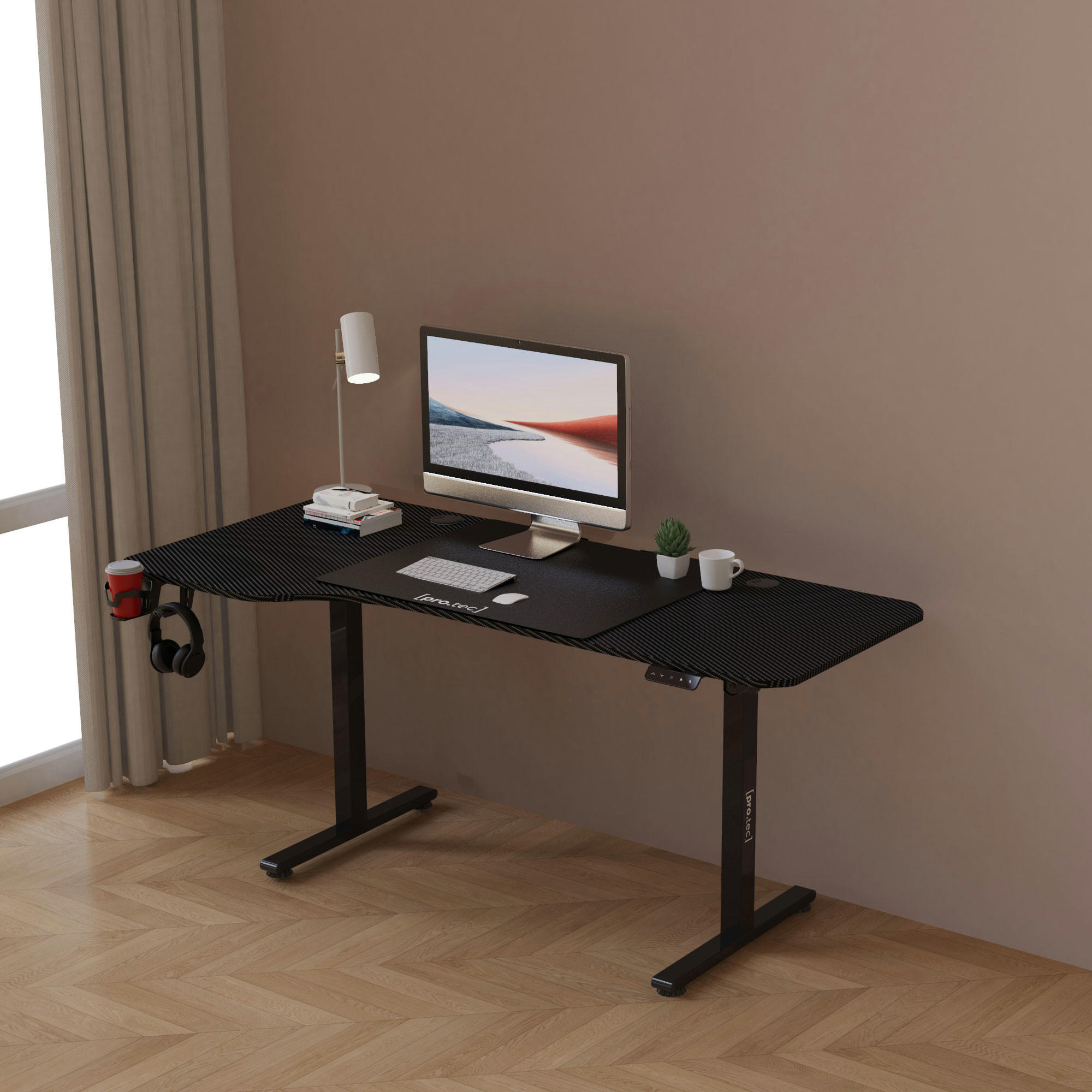 COMPUTERTISCH Virolahti - Schwarz, Holzwerkstoff/Metall (75/160/117cm) - pro.tec