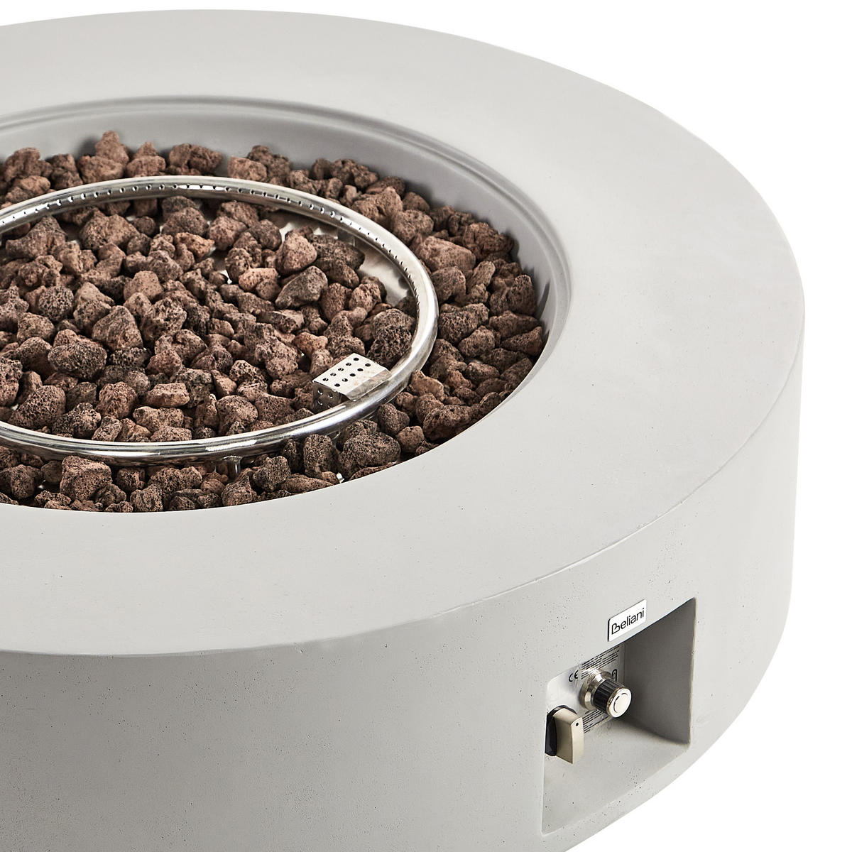 FEUERSTELLE Grau Pacaya - Grau, Stein (107/30/107cm) - Beliani