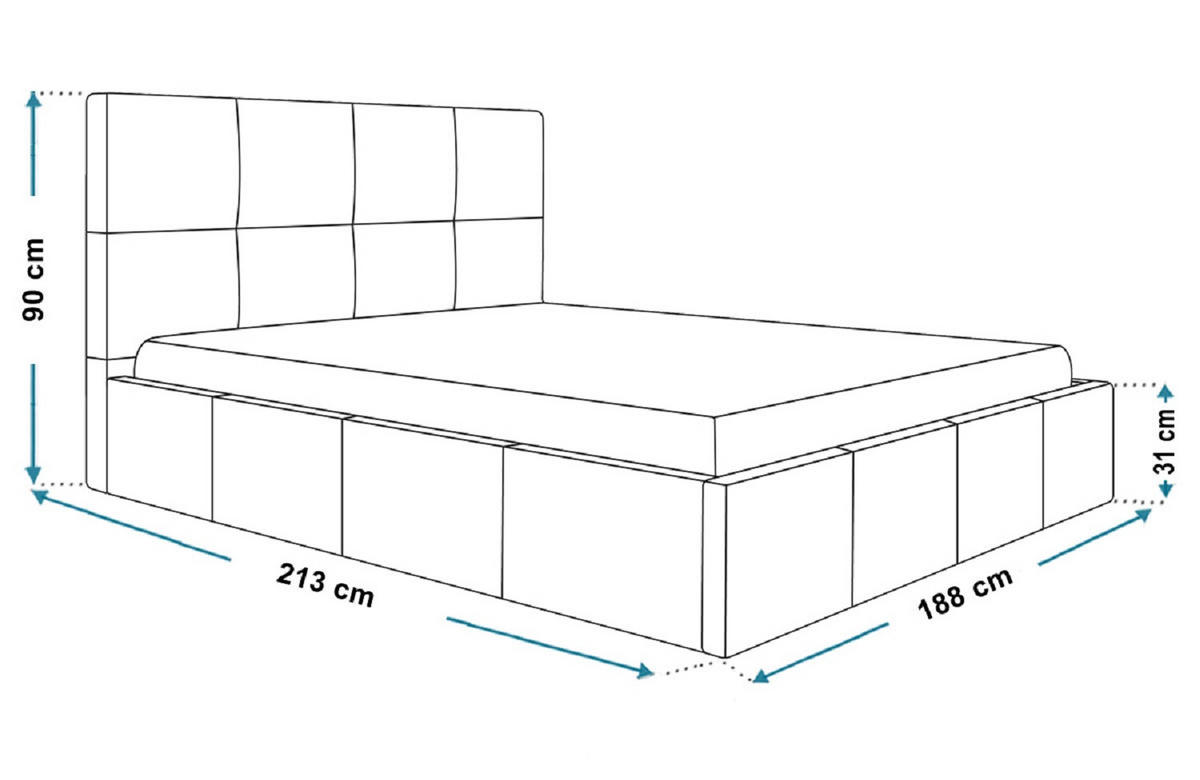 DOPPELBETT 180x200 mit Lattenrost Fado, Bettkasten, Samtstoff, Blau - Blau, Holz/Textil (180/200cm) - Emporius