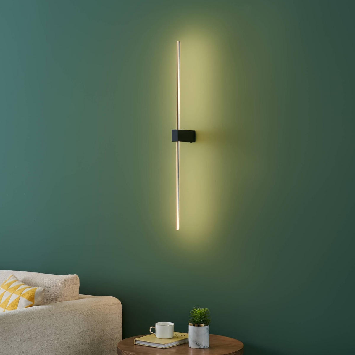 WANDLEUCHTE Edeline, Schwarz und gold, 80cm - Goldfarben, Metall (13/80/13cm) - KOSILUM