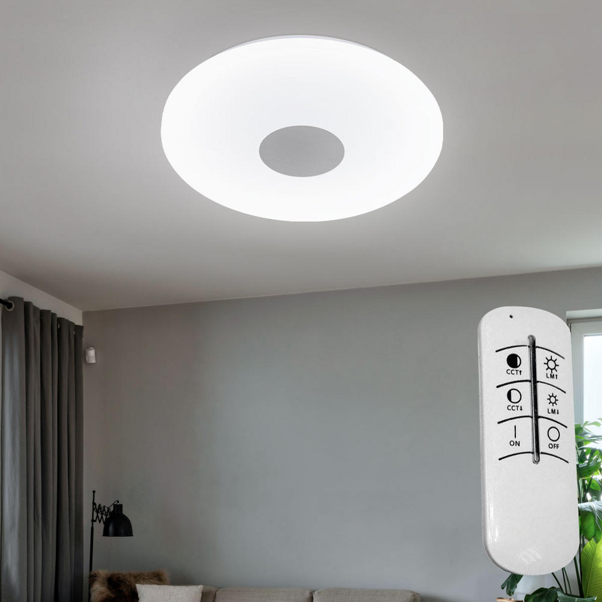 LED DECKENLEUCHTE Weiß matt - Weiß, Metall (37.5/37.5/5cm)