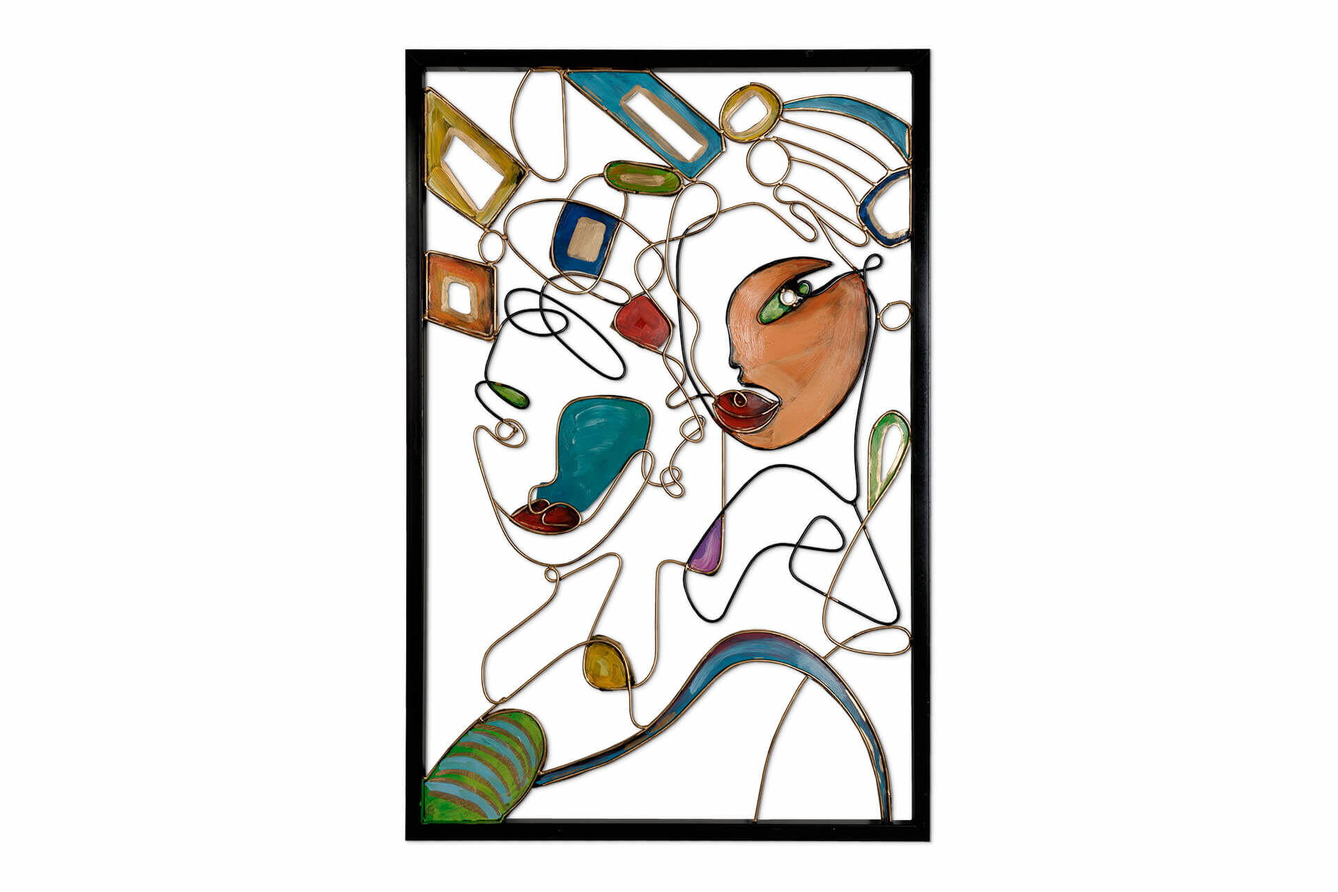 METALLBILD Bunt 60/90 cm - Goldfarben/Multicolor, Metall (2.45/90cm) - KUNSTLOFT