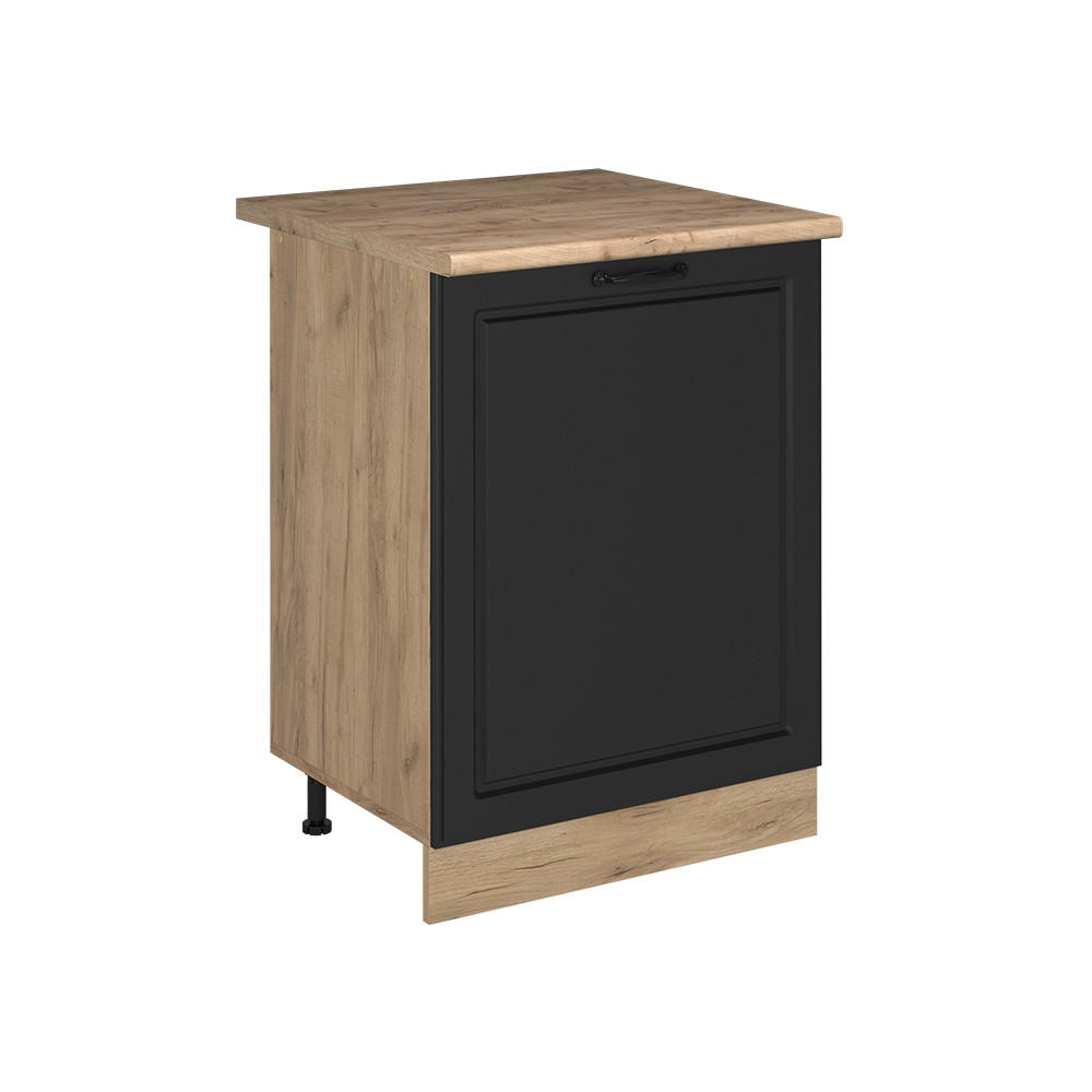 SPODNÍ SKŘÍŇKA KUCHYŇSKÉ LINKY R-Line, Antracitový venkovský dům/Zlatý mocný dub, 60 cm s 1 dveřmi pracovná doska Dub Goldkraft - antracitová/barva dubu, kompozitní dřevo (60/81.6/60cm) - Vicco