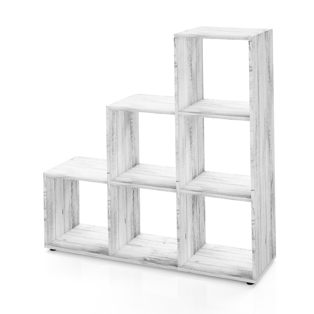 TREPPENREGAL Beton 105 x 107.5 cm - Schieferfarben, Holzwerkstoff (105/107.5/29cm) - Vicco