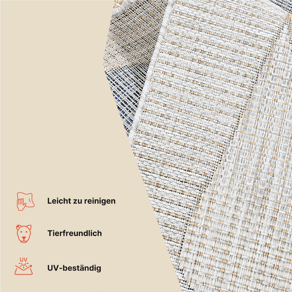 TEPPICH YUCANA Grau Outdoor Flachgewebe 120/170 cm - Grau, Textil (120/170cm) - Tapiso