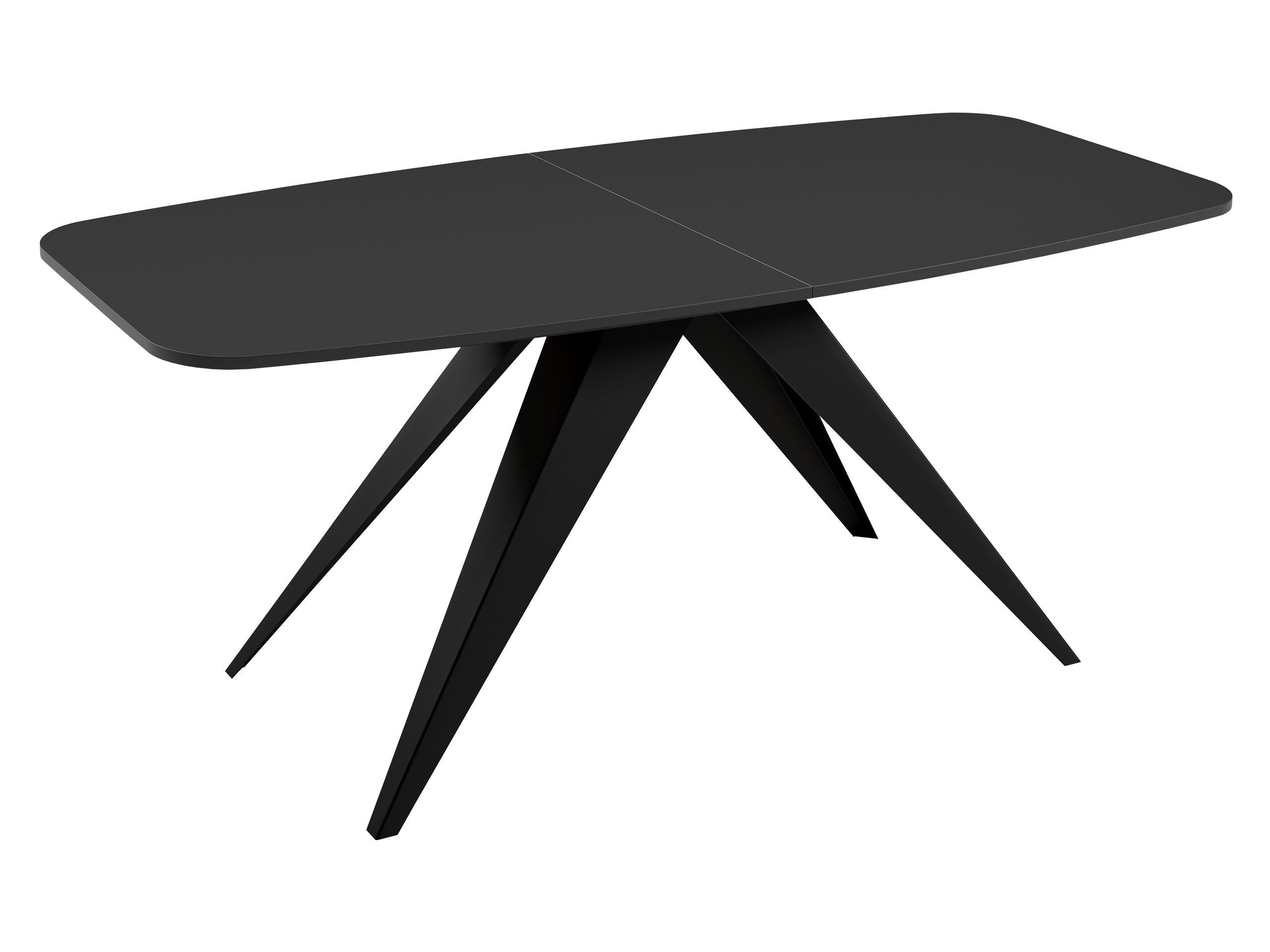 TISCH Ferro 160 - Schwarz, Holzwerkstoff/Metall (80/160/76cm) - MIRJAN24