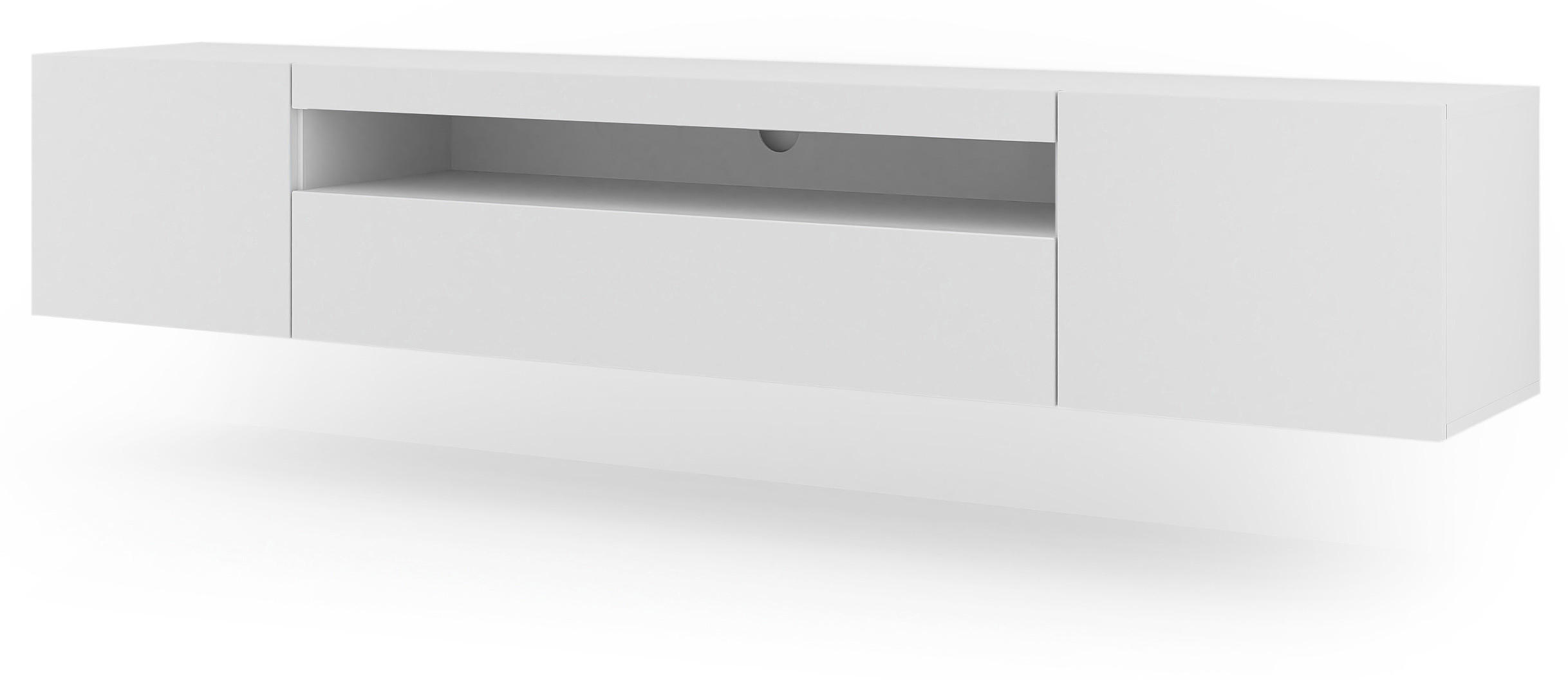 TV LOWBOARD Weiß 200/42/37 - Weiß, Holzwerkstoff (200/42/37cm) - RAUMHIRSCH FURNITURE