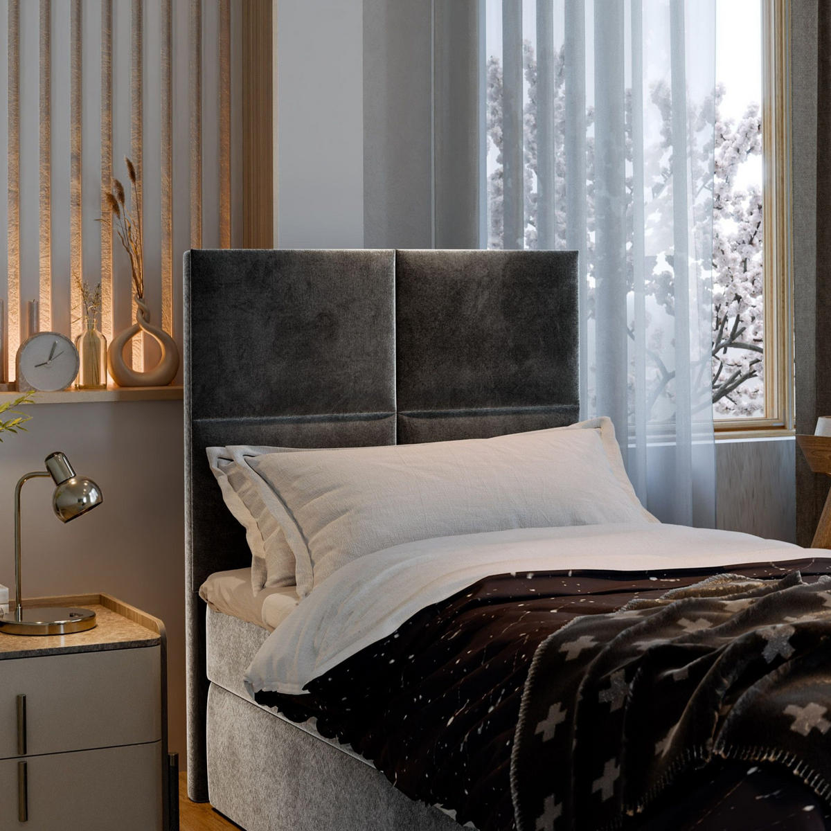 BOXBETT LENA 80 80x200 cm mit Matratze und Topper - Grün - Grün, Holz (80/200cm) - MASSENO