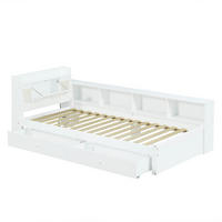 STAURRAUMBETT 90/200 cm DE-02337, in Weiß, mit Ablagefach, 2 Leuchten und Ladebuchse - Weiß, Holz/Holzwerkstoff (90/200cm) - ComfortXL